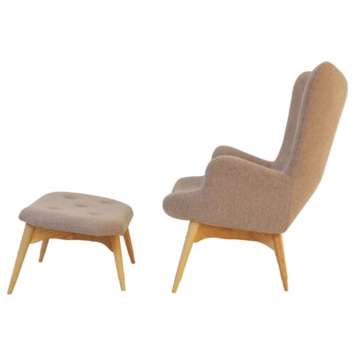 Kabana Chair With Ottoman In Wood Base