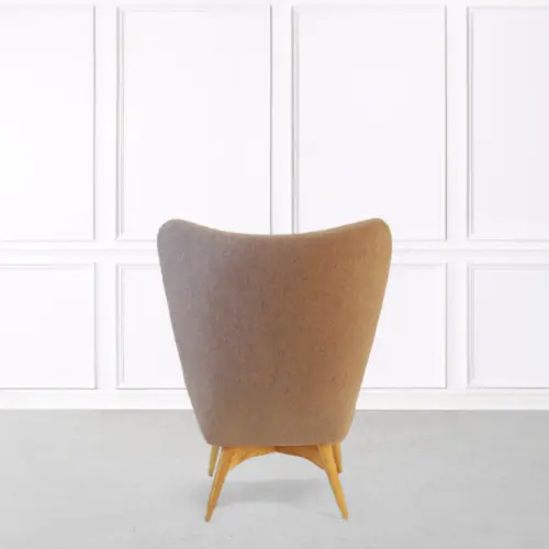 Kabana Chair With Ottoman In Wood Base