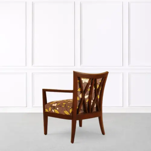 Cross Back Upholstered Lounge Chair