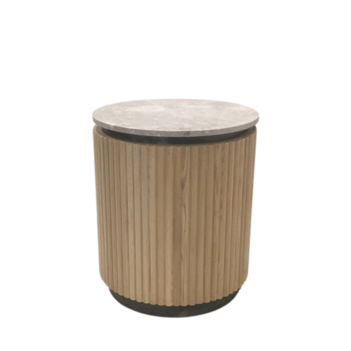 Fluted Marble Side Table