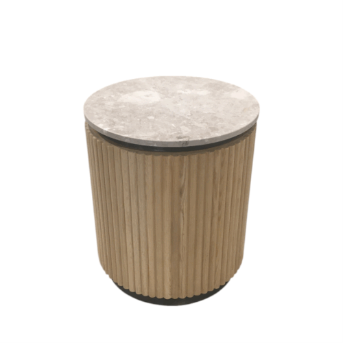 Fluted Marble Side Table
