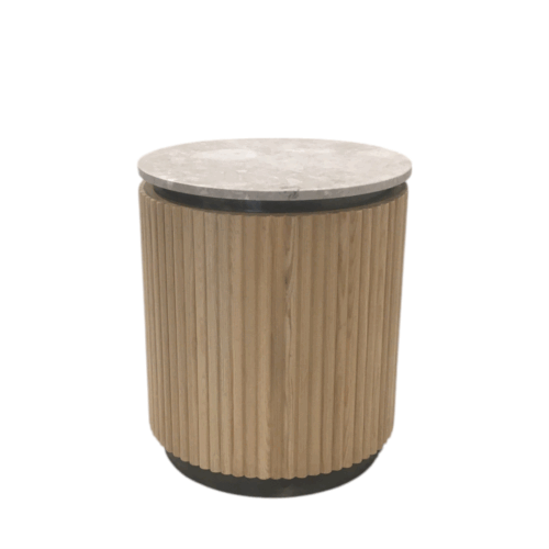Fluted Marble Side Table